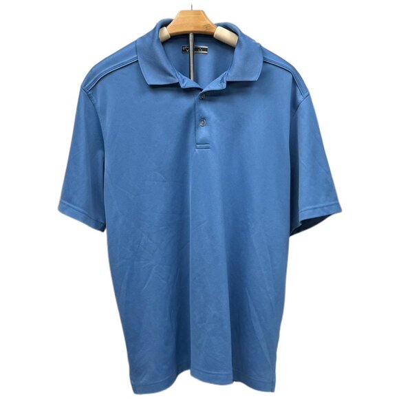 Callaway MSRP $60 Performance Golf Polo Shirt Light Blue Short Sleeve Casual LG - Picture 1 of 7